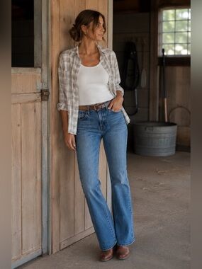 Cinch Women’s Bootcut Jeans 30x32 Medium Wash -western rodeo workwear denim